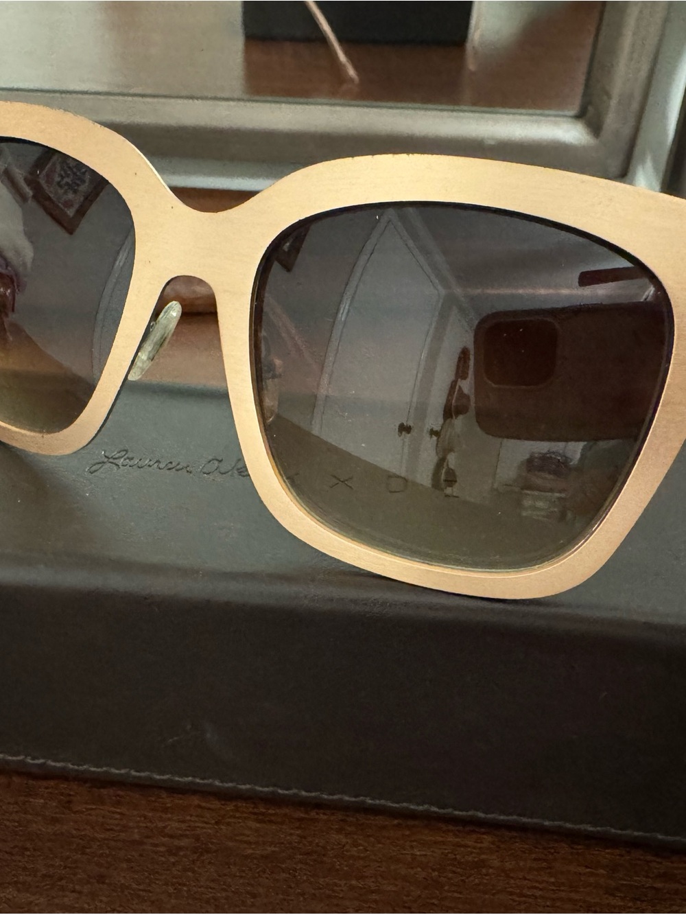 Rose Gold Square Sunglasses - Lauren Akins x Diff